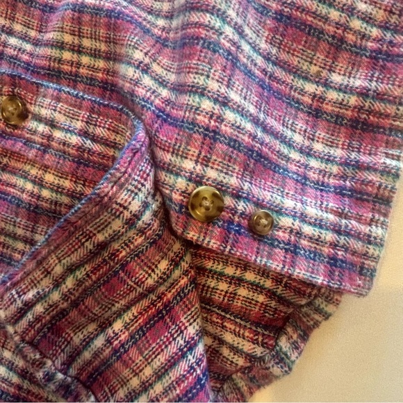 CARHARTT Women’s Flannel Purple and Pink Plaid Button Down Long Sleeve Shirt S - Picture 8 of 10